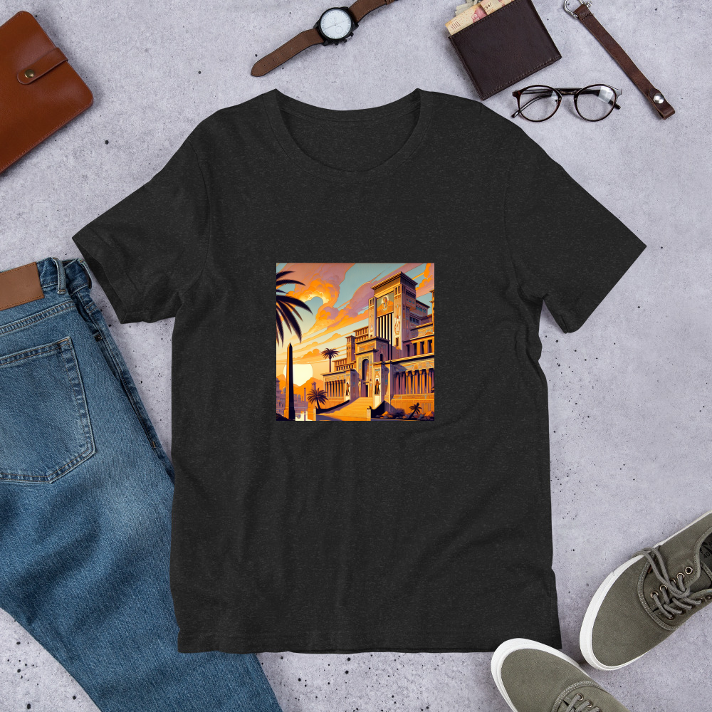 Ancient Egyptian Art Nouveau Architecture Unisex Staple T-Shirt | Bella + Canvas 3001 Front