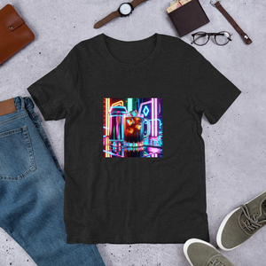 Neon Iced Coffee Futuristic Style Unisex Staple T-Shirt | Bella + Canvas 3001 Front