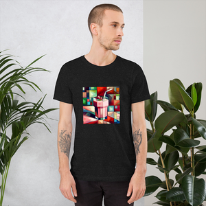 Raspberry Smoothie Cubist Style Unisex Staple T-Shirt | Bella + Canvas 3001 Front