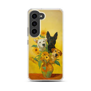 Puppy Bouquet in Sunflower Vase Magnetic Clear Case for Samsung [Compatible with Magsafe]